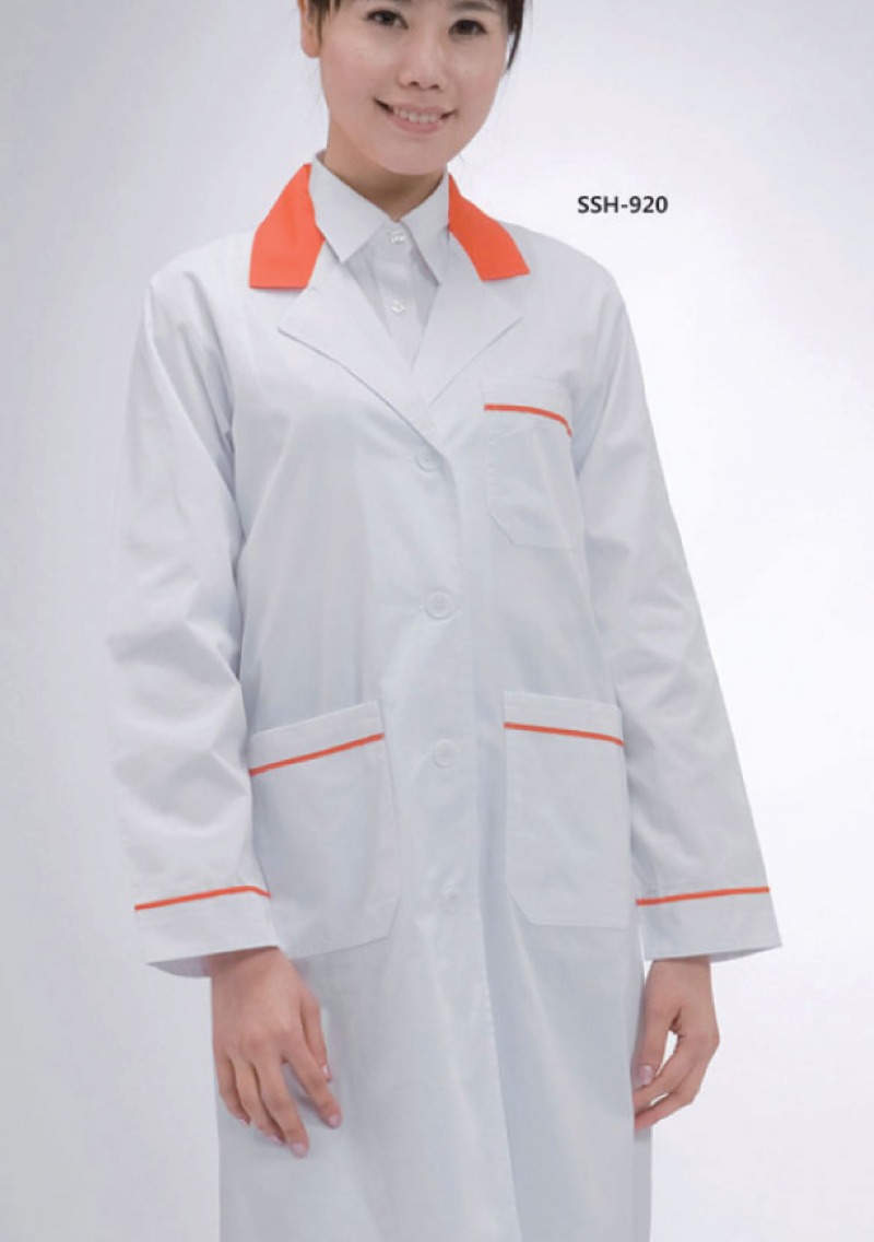 의사가운 약사가운 병원복 실험복 SSH-920_여성용 오렌지배색