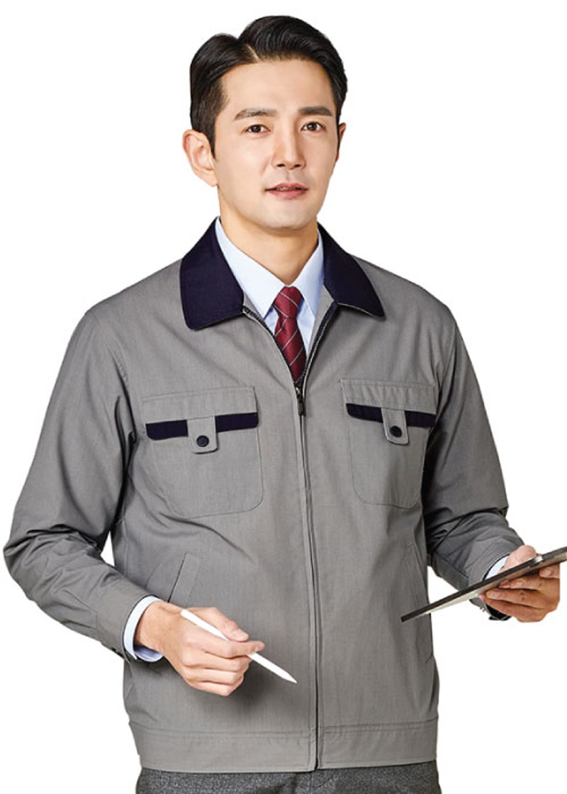 PS-J206 라이트그레이+네이비 춘하점퍼근무복 사무복 작업복 단체복