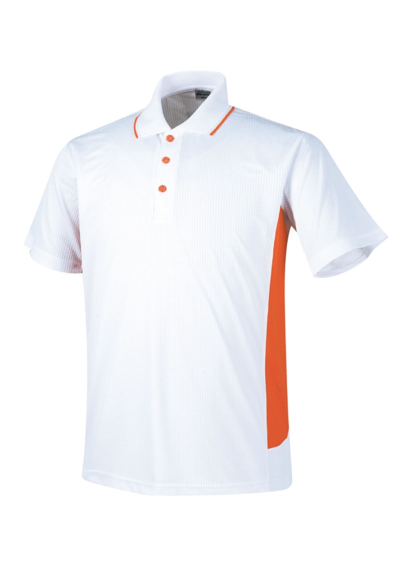 MJ7503 화이트/오렌지 반팔폴로 티셔츠