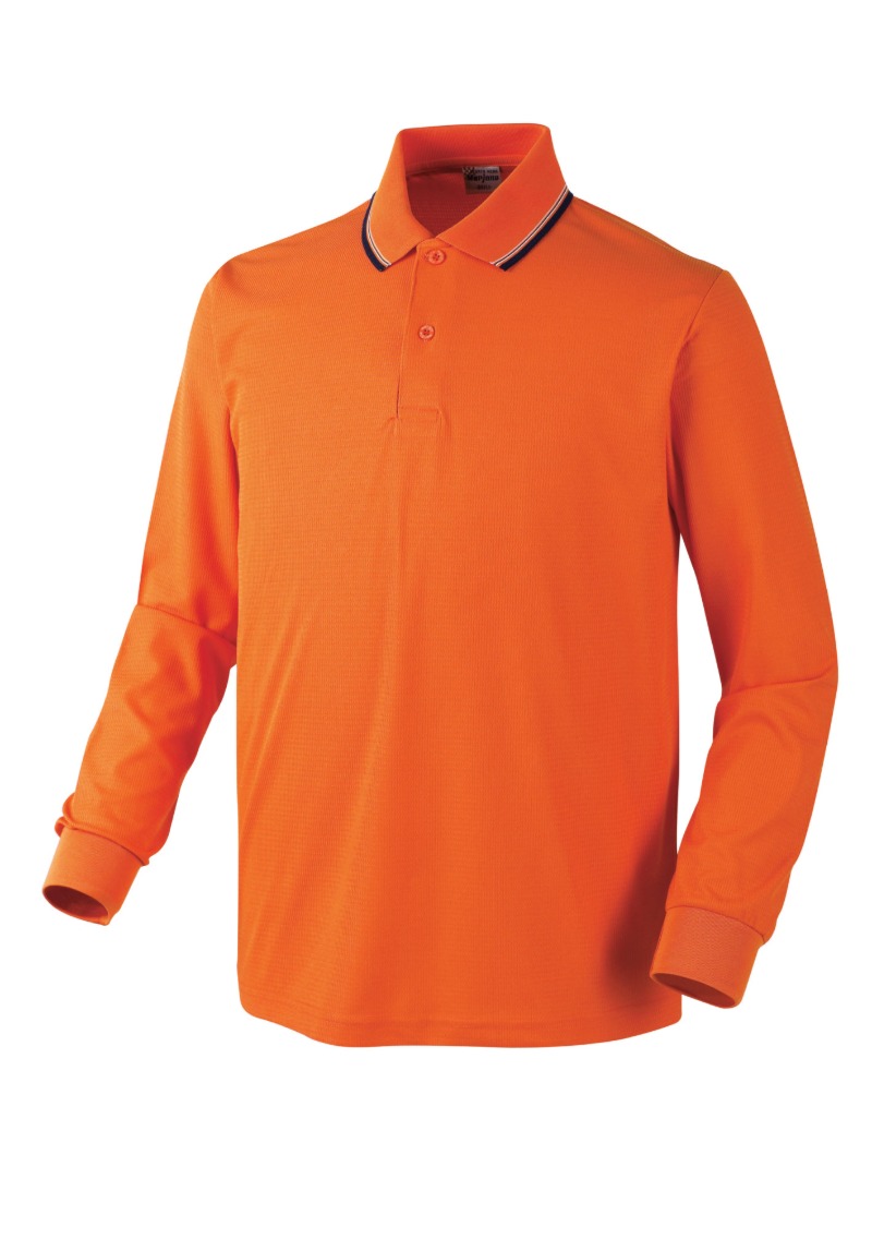 MJ7223 오렌지 긴팔폴로 티셔츠