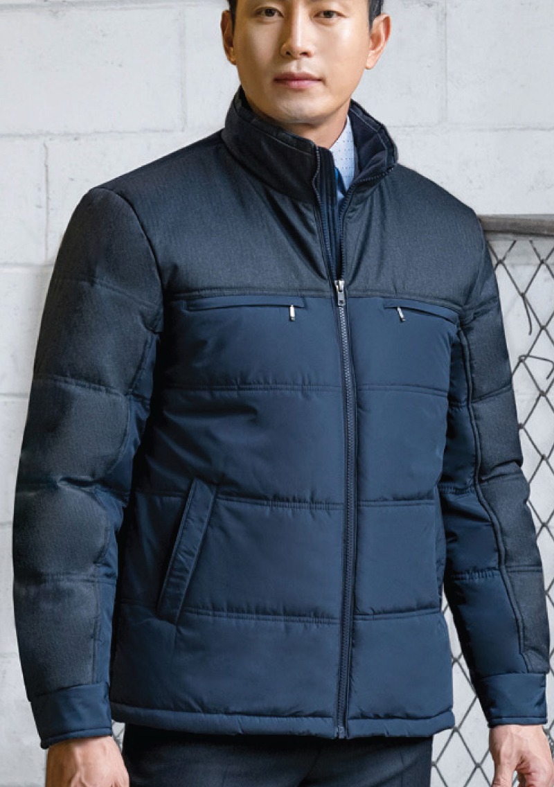 MT-2622 겨울 패딩점퍼(네이비+멜란지그레이)겨울점퍼 근무복 사무복 작업복 단체복