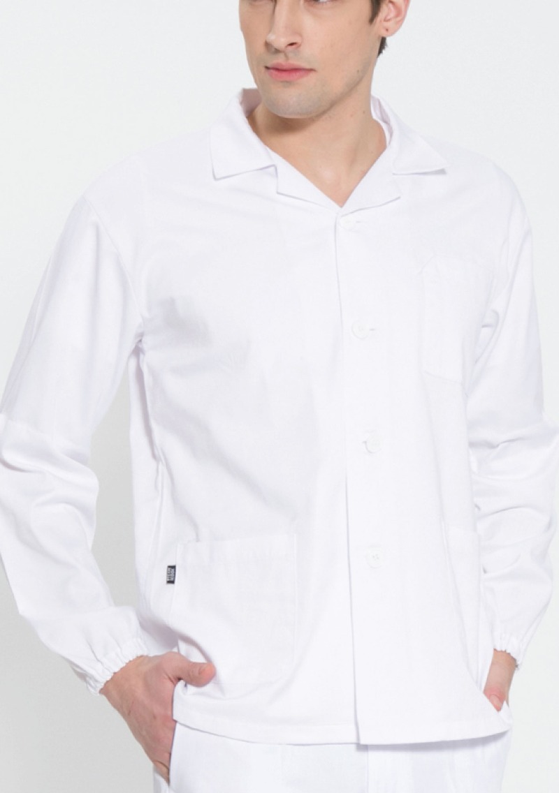 FS-102 남성용 긴팔 TC20수 쿨스판(화이트)HACCP 위생복 셔츠