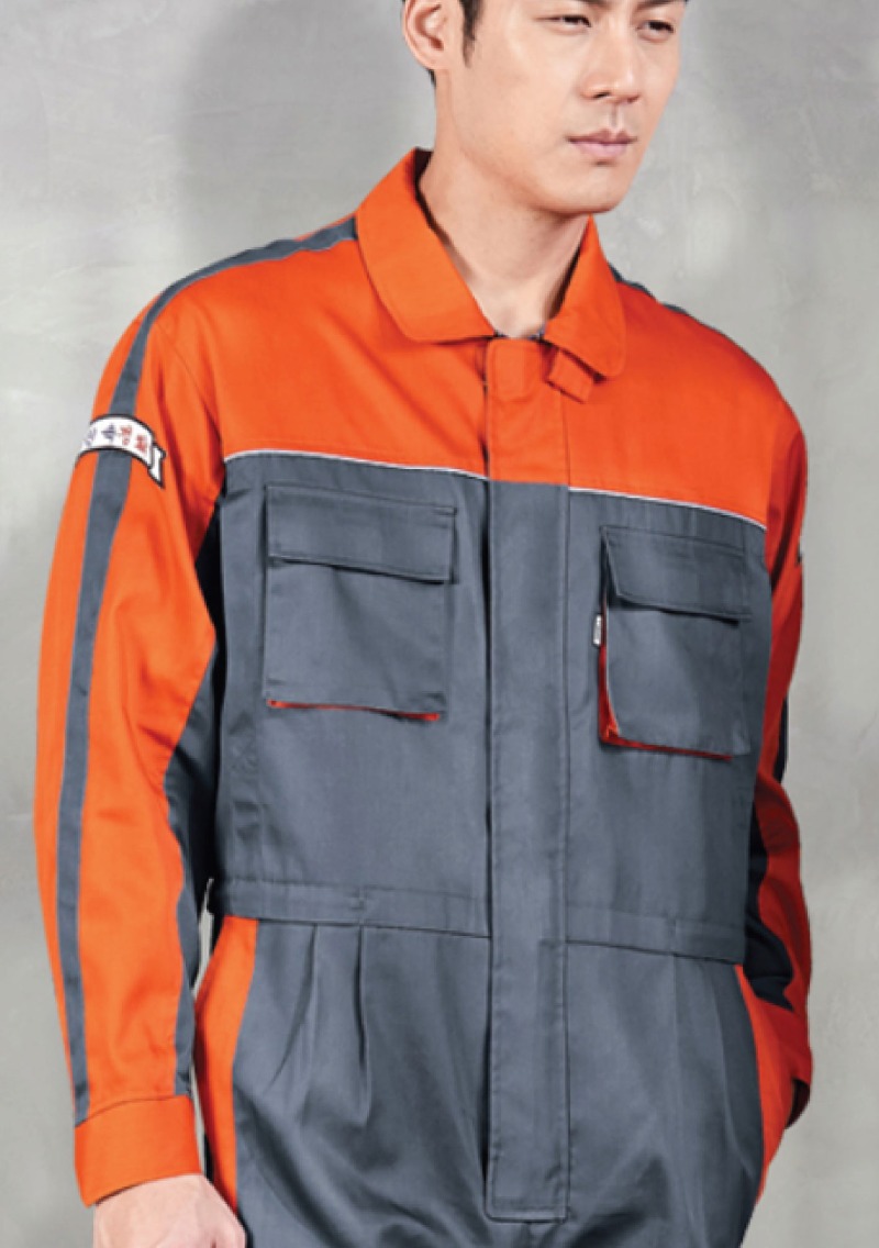 TB-721 일체형 스즈끼(그레이/오렌지)근무복 사무복 작업복 단체복