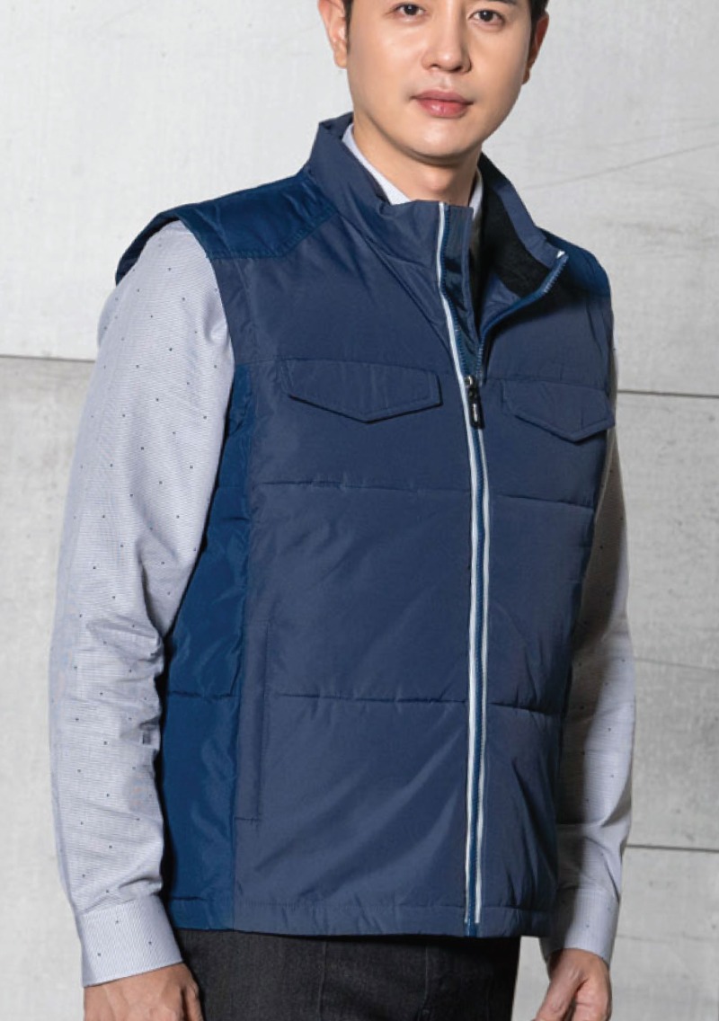 MT-475 겨울 웰론조끼(블루+네이비)근무복 사무복 작업복 단체복