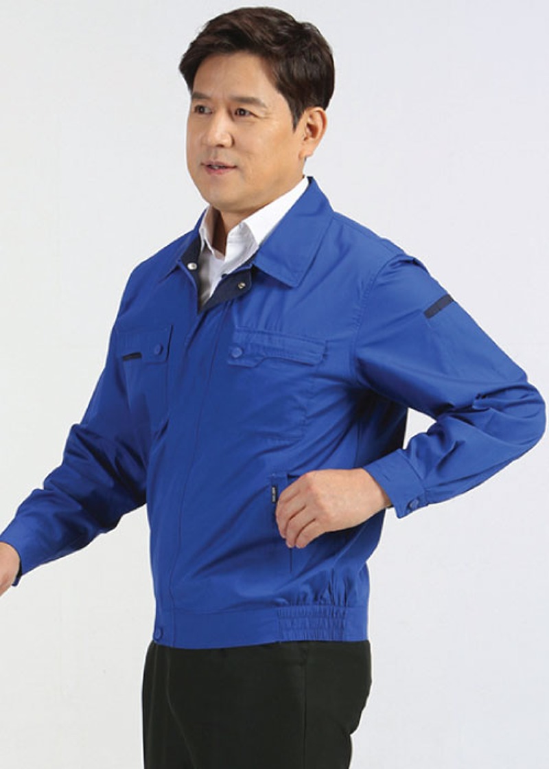 A-344 춘하점퍼 일반형 면혼방 블루(파랑)근무복 사무복 작업복 단체복